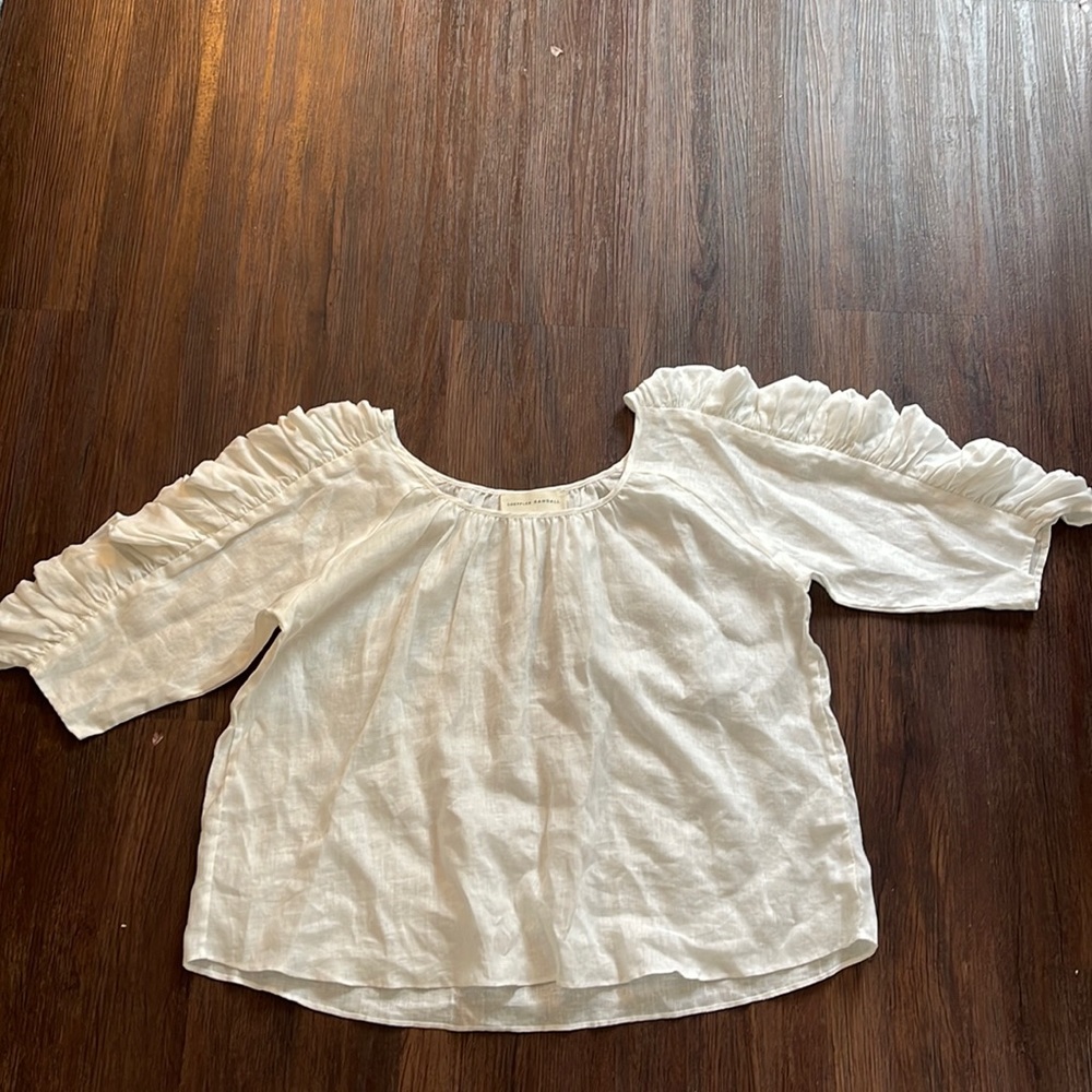 EUC Loeffler Randall linen blouse size medium